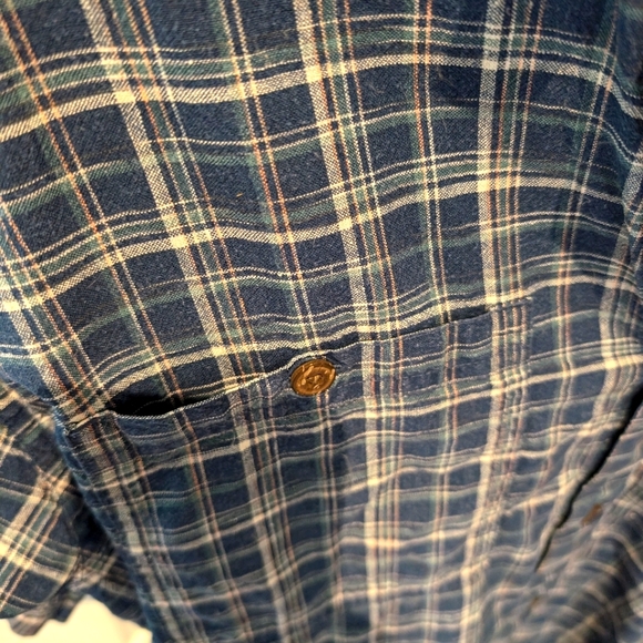 Patagonia, blue plaid, short sleeve shirt - Picture 2 of 4